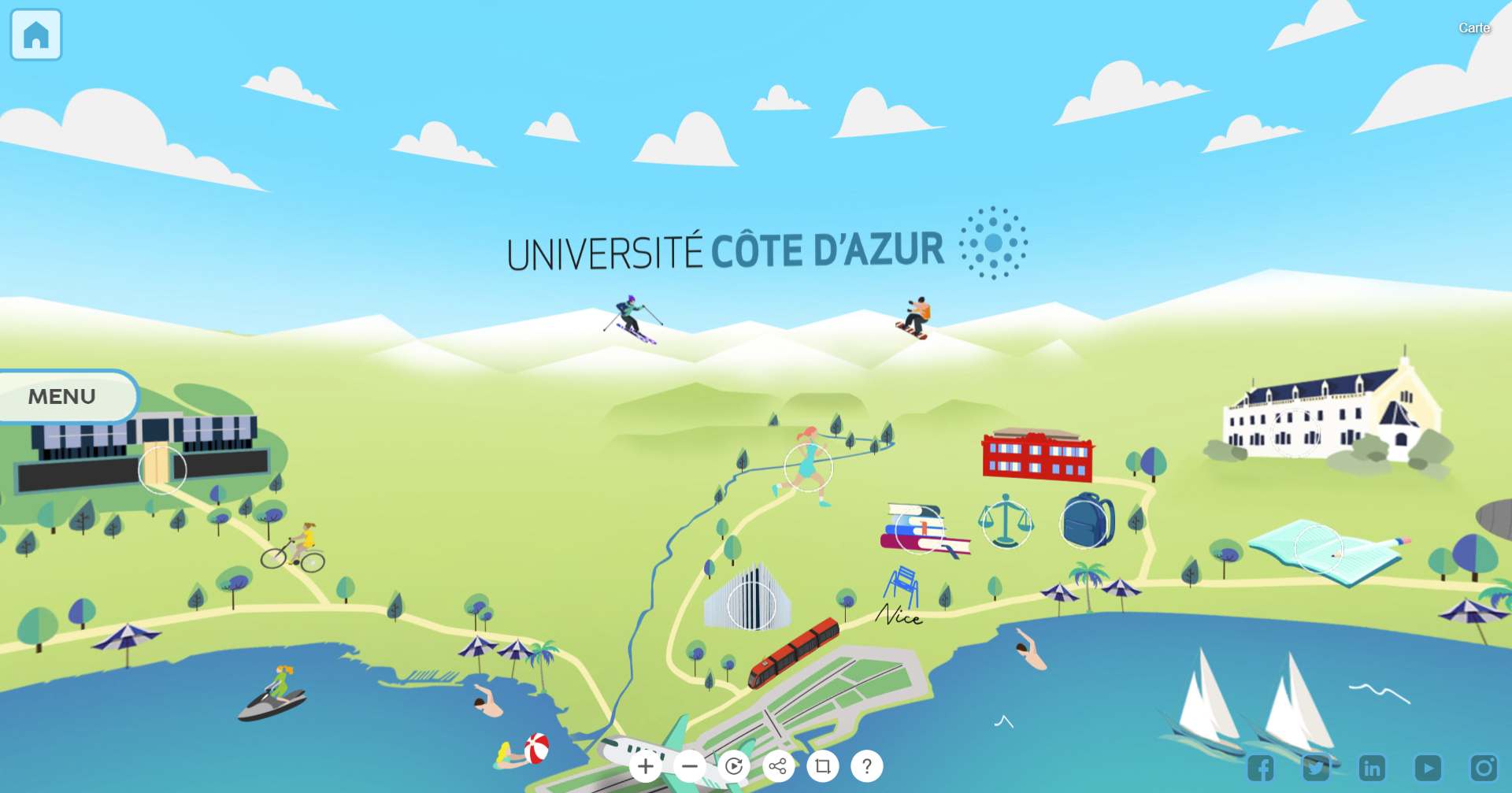 visite virtuelle Université Côte d'Azur